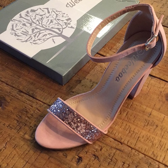 Weeboo Pink Sparkly High Heel with Strap - Picture 2 of 5